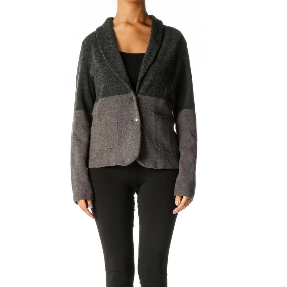 Fenn Wright Manson Blazer Style Cardigan L Colorblock Nautical Academia Preppy